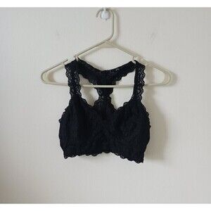 Felina Lace Bralette Lingerie Pull Over Racerback Unpadded Black M